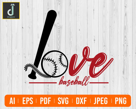 Love Baseball Svg, Baseball Heart Svg Files ,Mom svg, Softball Svg. Love Baseball Clipart vector, DXF Cut files, cricut cut files, Sport svg SVG Alihossainbd 