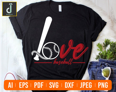 Love Baseball Svg, Baseball Heart Svg Files ,Mom svg, Softball Svg. Love Baseball Clipart vector, DXF Cut files, cricut cut files, Sport svg SVG Alihossainbd 