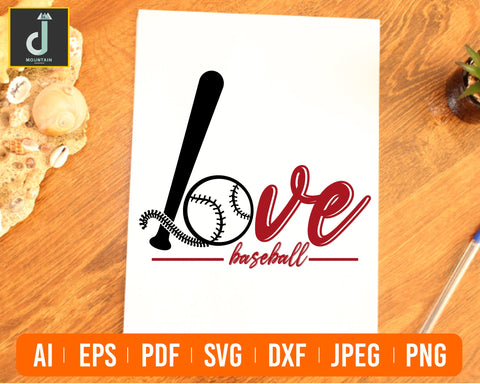Love Baseball Svg, Baseball Heart Svg Files ,Mom svg, Softball Svg. Love Baseball Clipart vector, DXF Cut files, cricut cut files, Sport svg SVG Alihossainbd 