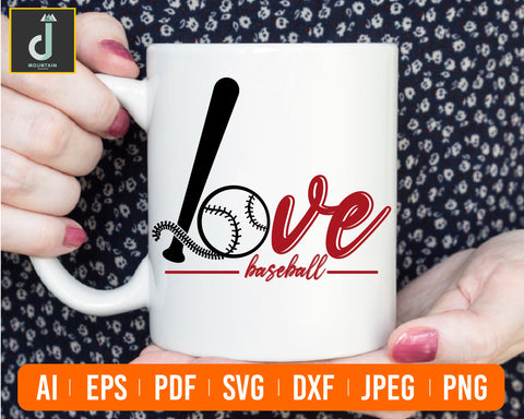 Love Baseball Svg, Baseball Heart Svg Files ,Mom svg, Softball Svg. Love Baseball Clipart vector, DXF Cut files, cricut cut files, Sport svg SVG Alihossainbd 
