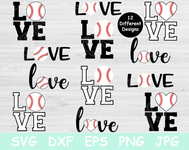 Love Baseball Svg Designs, Baseball Love Svg Files for Cricut, Baseball Mama Svg Dxf, Baseball Shirt Svg Cut Files, Baseball Mom Svg Vector SVG TiffsCraftyCreations 