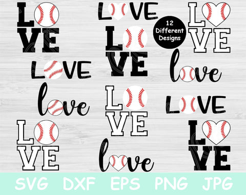 Love Baseball Svg Designs, Baseball Love Svg Files for Cricut, Baseball Mama Svg Dxf, Baseball Shirt Svg Cut Files, Baseball Mom Svg Vector SVG TiffsCraftyCreations 