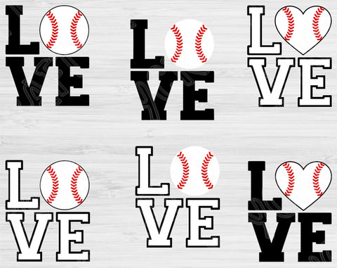 Love Baseball Svg Designs, Baseball Love Svg Files for Cricut, Baseball Mama Svg Dxf, Baseball Shirt Svg Cut Files, Baseball Mom Svg Vector SVG TiffsCraftyCreations 