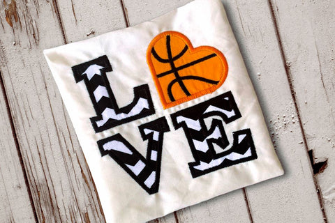 LOVE Basketball Applique Embroidery Embroidery/Applique Designed by Geeks 