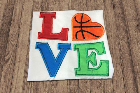 LOVE Basketball Applique Embroidery Embroidery/Applique Designed by Geeks 