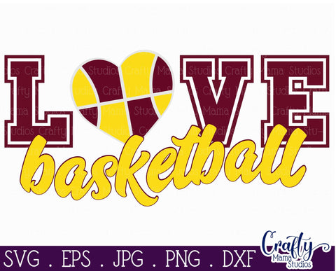 Love Basketball Svg - Basketball Girl Svg SVG Crafty Mama Studios 