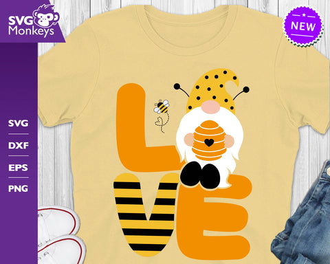 Love Bee Gnome Svg, Bee Gnomes Svg, Bees Svg SVG SvgMonkeys 