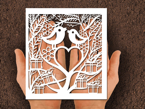 Love bird couple Heart Paper cut SVG Johan Ru designs 