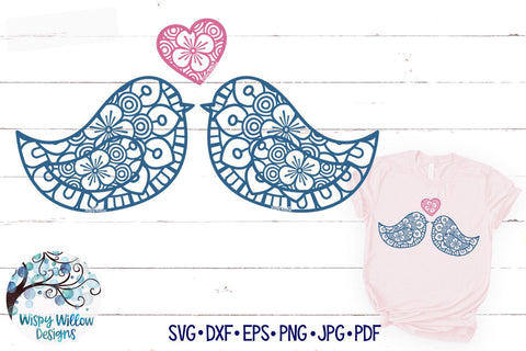 Love Bird Mandala SVG SVG Wispy Willow Designs 