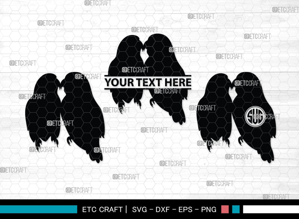 Bird Monogram Love Bird Monogram, Love Bird Silhouette, Love Birds SVG, Bird Svg ...