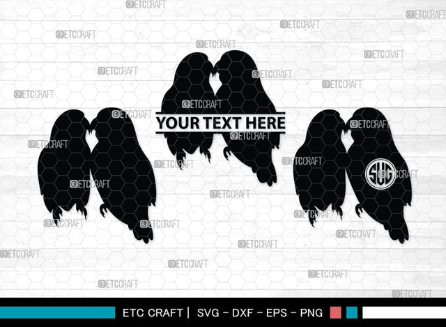 Love Bird Monogram, Love Bird Silhouette, Love Birds SVG, Bird Svg, Swallow Bird Svg, Chickadee Bird Svg, Pet Svg, SB00291 SVG ETC Craft 