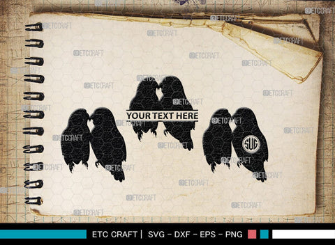 Love Bird Monogram, Love Bird Silhouette, Love Birds SVG, Bird Svg, Swallow Bird Svg, Chickadee Bird Svg, Pet Svg, SB00291 SVG ETC Craft 