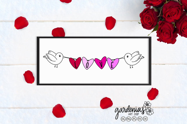 Love Birds Banner SVG Gardenias Art Shop 