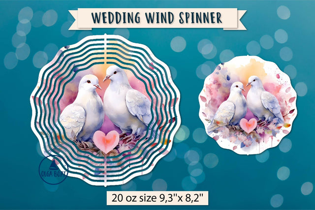 Love birds wind spinner | Wedding wind spinner Sublimation Sublimation Olga Boat Design 
