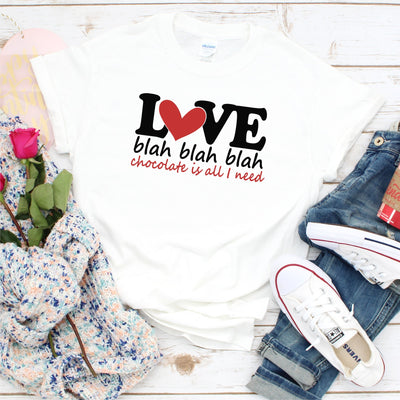 Love - Blah, Blah, Blah - Chocolate is all I need. | VIP Extended Use License SVG So_Fontsy_VIP 