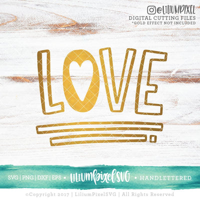 Love Block Letters SVG Lilium Pixel SVG 