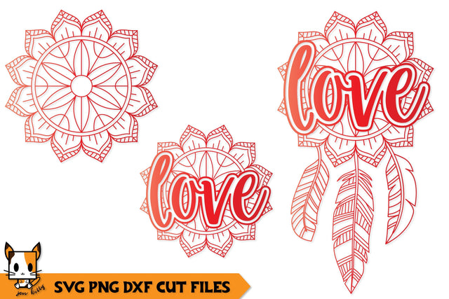 Love Boho Dreamcatcher | Mandala SVG SVG Zen Kitty 