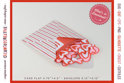 Love Box Card | Valentine Card in a Box with hearts 3D paper craft SVG CleanCutCreative 