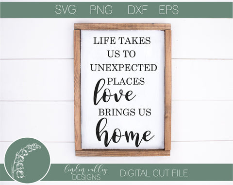 Love Brings Us Home|Family SVG|Farmhouse SVG SVG Linden Valley Designs 
