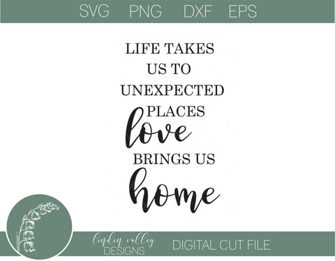 Love Brings Us Home|Family SVG|Farmhouse SVG SVG Linden Valley Designs 