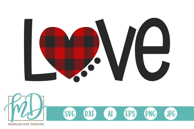 Love Buffalo Plaid Heart SVG Morgan Day Designs 