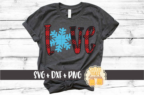 Love - Buffalo Plaid Snowflake Christmas SVG PNG DXF Cut Files SVG Cheese Toast Digitals 