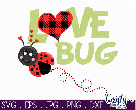 Love Bug - Buffalo Plaid Svg SVG Crafty Mama Studios 