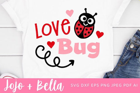 Love Bug SVG, Cute Valentine's Svg, Kid's Valentines Svg, Ladybird Svg, Valentines Quote Svg, Fun Valentines SVG, Svg files for Cricut, Sublimation Designs SVG Jojo&Bella 