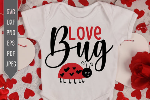 Love Bug Svg. Ladybird Svg. Ladybug Svg. Valentine's Day Svg. Girl Valentine's Svg. Dxf, Eps, Png Cutting File for Cricut, Silhouette. SVG Mint And Beer Creations 