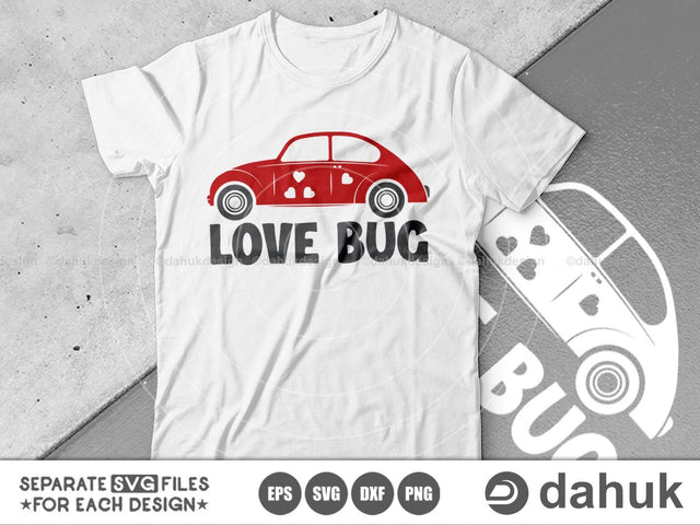 Love Bug SVG, Valentine's Day SVG, Valentine svg, Valentine Design, Cut file for silhouette, svg, eps, dxf, png, clipart cricut design space SVG dahukdesign 