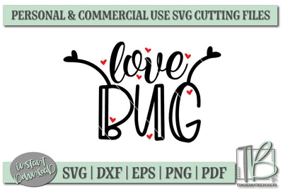 Love Bug SVG, Valentines SVG File SVG TB Designs 