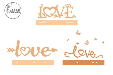 LOVE BUNDLE Laser Cut File SET OF 3 Valentines Multilayer Laser Cut Design, Multilayer Laser Cut Files, Mandala, Round Sign SVG, 3D Designs, Mini Design Bundles SVG LaserCutano 