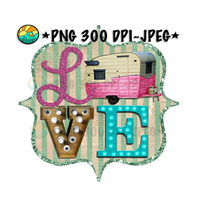 LOVE - Camper - PNG for Sublimation Sublimation On the Beach Boutique 