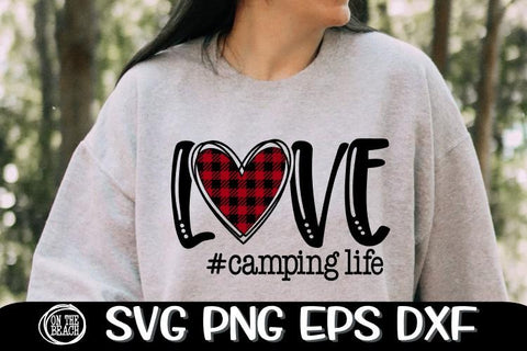 LOVE - Camping Life - Buffalo Plaid - SVG PNG EPS DXF SVG On the Beach Boutique 