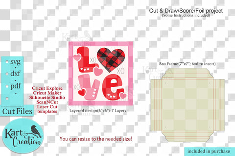 Love card Shadow box svg Cricut SVG kartcreationii 