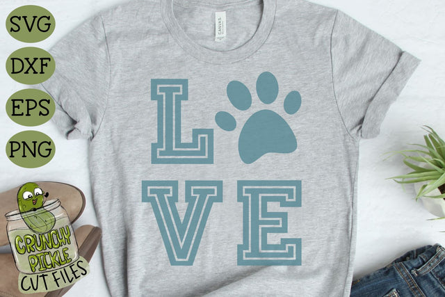 Love Cat Paw Print SVG File SVG Crunchy Pickle 