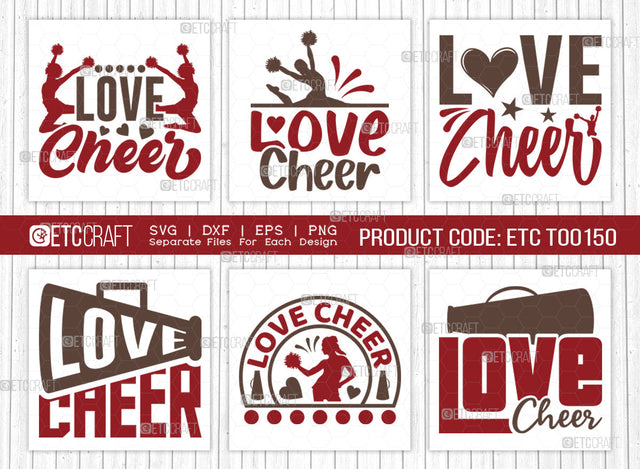 Love Cheer SVG Bundle, Cheerleading Svg, Cheer Svg, Cheer Life Svg, Cheer Team Svg, Cheer Quotes, ETC T00150 SVG ETC Craft 