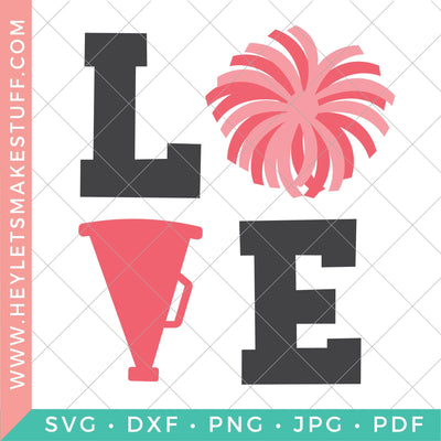 LOVE Cheer SVG Hey Let's Make Stuff 