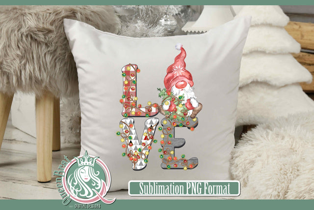 Love Christmas Gnome Sublimation Sublimation QueenBrat Digital Designs 