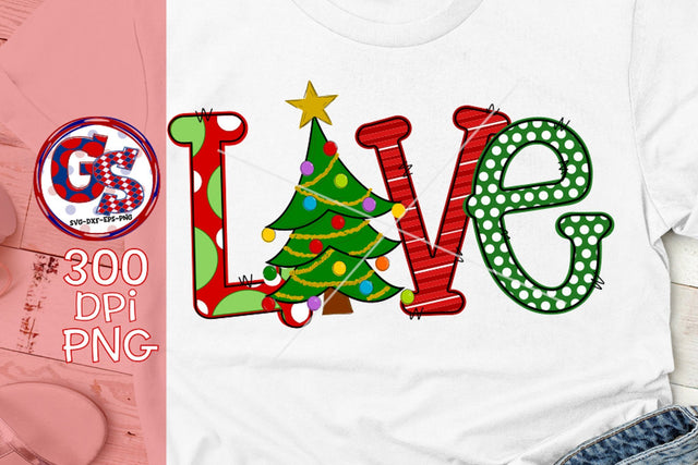 Love Christmas PNG for Sublimation Sublimation Greedy Stitches 