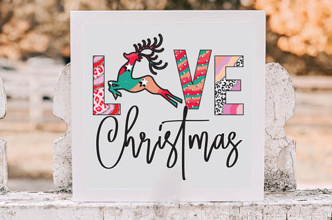 Love Christmas Reindeer Sublimation Creativeart88 