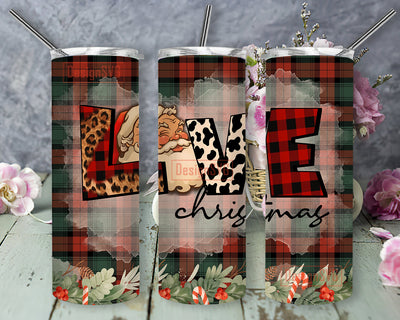 Love Christmas Santa Design Png, Christmas 20oz Skinny Tumbler, Christmas Buffalo Pliad Tumbler Wrap, Western Christmas Subimation Design, Inntans Download Sublimation DesignSVG 