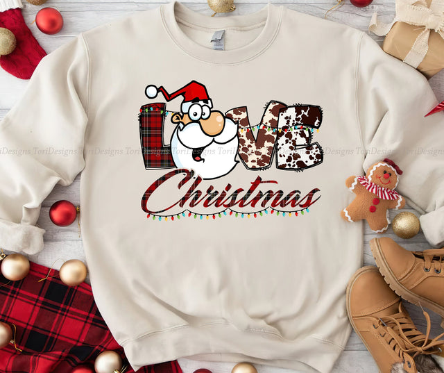 Love Christmas Santa Sublimation Design Sublimation ToriDesigns 