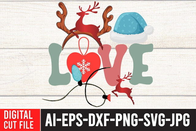 Love Christmas Sublimation PNG , Love Christmas Sublimation Design Sublimation BlackCatsMedia 