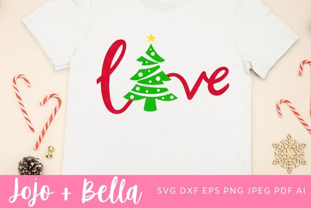 Love Christmas SVG, Christmas Tree Svg, Kid’s Christmas Shirt Svg, Funny Christmas Quotes SVG, Christmas Gift png, Christmas Sign DXF, Christmas Svgs, Christmas Shirt Svg SVG Jojo&Bella 