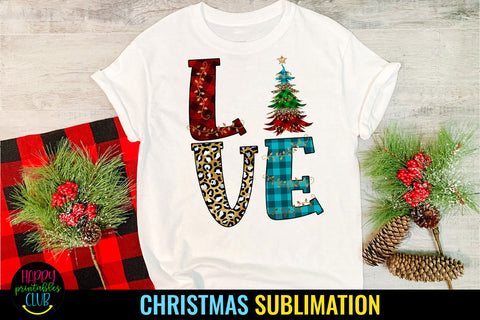 Love Christmas Tree Sublimation I Holiday Sublimation Ideas Sublimation Happy Printables Club 