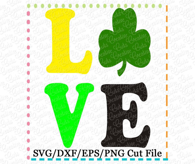 Love Clover Shamrock Cut File Creative Appliques 