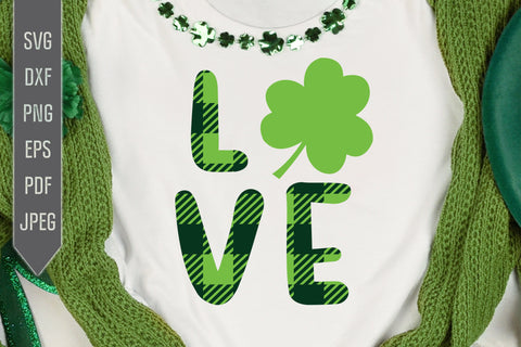 Love Clover Svg. Love Svg. St. Patrick's Day Svg. Lucky Svg. Irish Svg. Clover Svg. St Patrick's Dxf, eps, png, jpg pdf SVG Mint And Beer Creations 