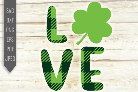 Love Clover Svg. Love Svg. St. Patrick's Day Svg. Lucky Svg. Irish Svg. Clover Svg. St Patrick's Dxf, eps, png, jpg pdf SVG Mint And Beer Creations 