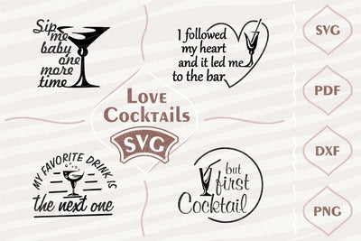 Love cocktails SVG bundle SVG Digital Mojito 